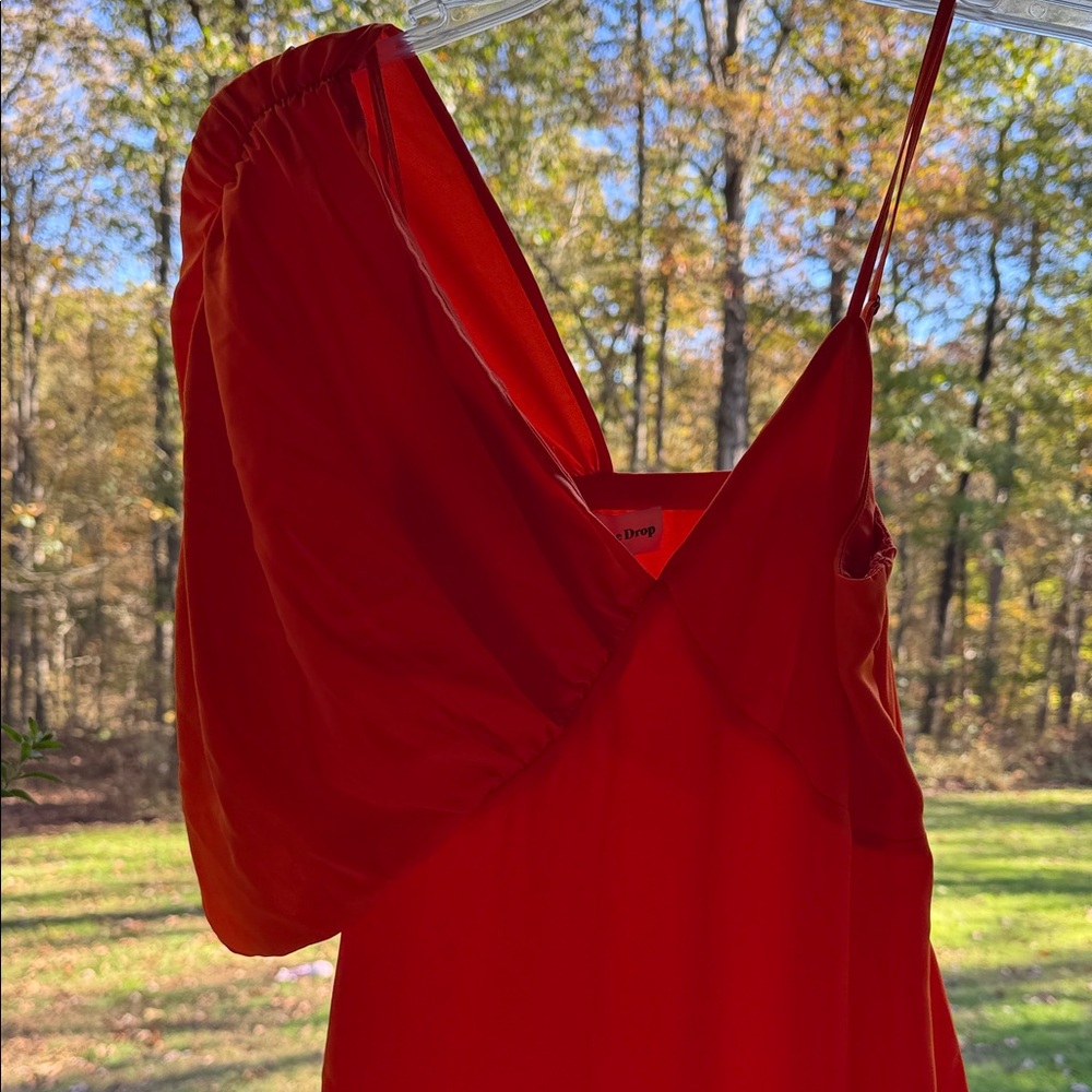 Elegant High-Low Orange Dress - Picture 2 of 5